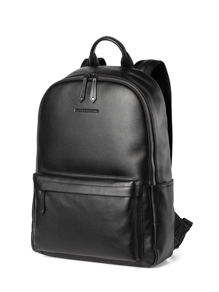 Black Supreme Unisex Leather Backpack