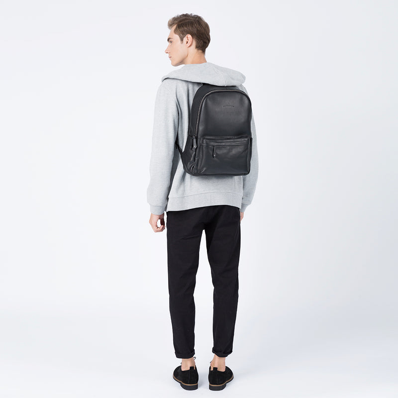 Black Supreme Unisex Leather Backpack